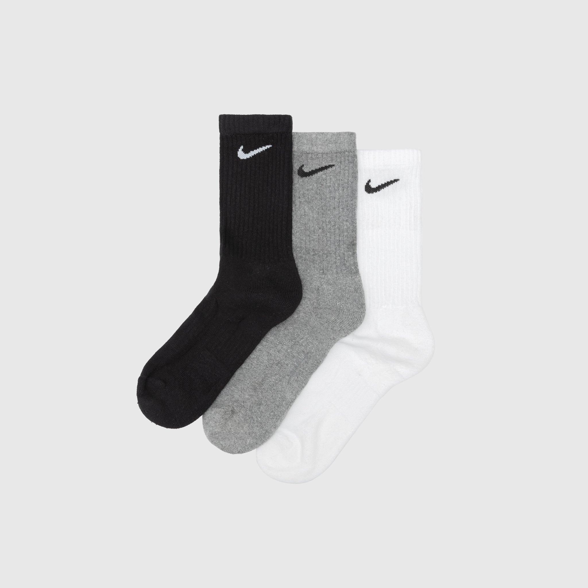 EVERYDAY PLUS CUSHIONED CREW SOCK (3-Pack) "BLACK/GREY/WHITE"