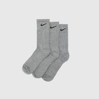EVERYDAY PLUS CUSHIONED CREW SOCK (3-Pack) "CARBON HEATHER"