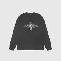 SKULL WINGS PIG. DYED L/S T-SHIRT