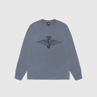 SKULL WINGS PIG. DYED L/S T-SHIRT