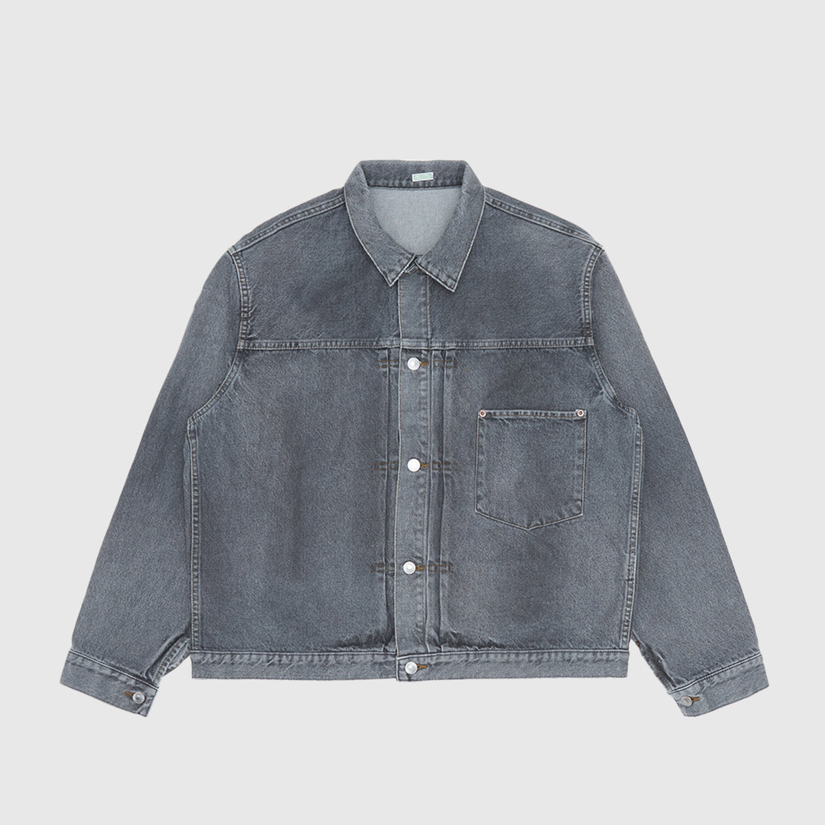 ジャケット・アウター archive coating gray denim jacket VINTAGE GRAY DENIM JACKET – PACKER SHOES