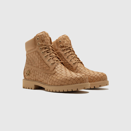 PREMIUM WOVEN 6 INCH BOOT "BEIGE FULL-GRAIN"