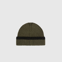 MIXED FABRIC VANISÉ FULL RIB WOOL BEANIE
