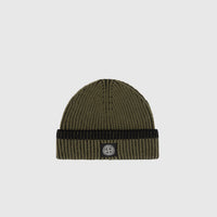MIXED FABRIC VANISÉ FULL RIB WOOL BEANIE