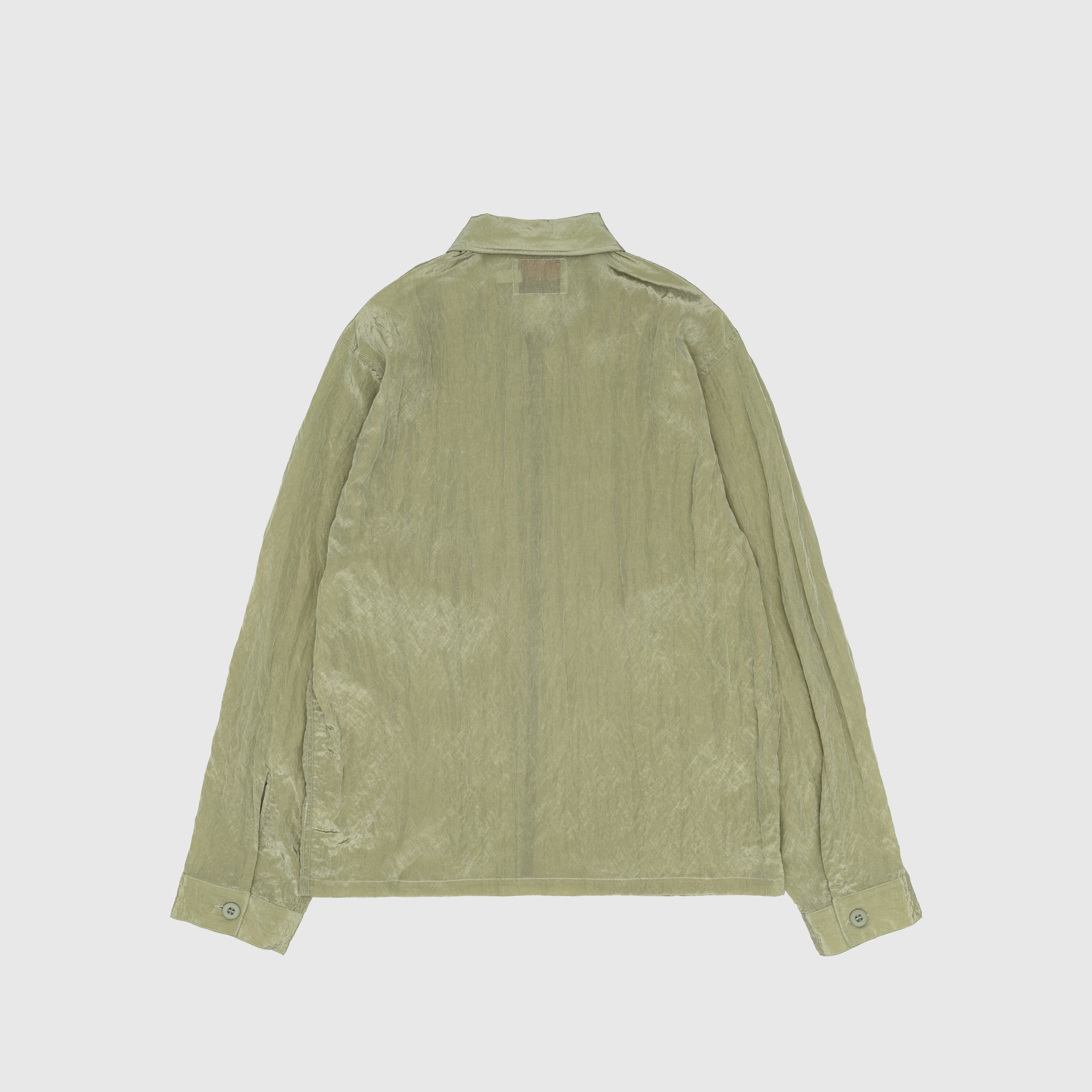 METALLIC NYLON 4 POCKET ZIP SHIRT