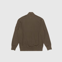 BRUSHED AND EMERIZED DIAGONAL FLEECE HALF ZIP SWEATSHIRT