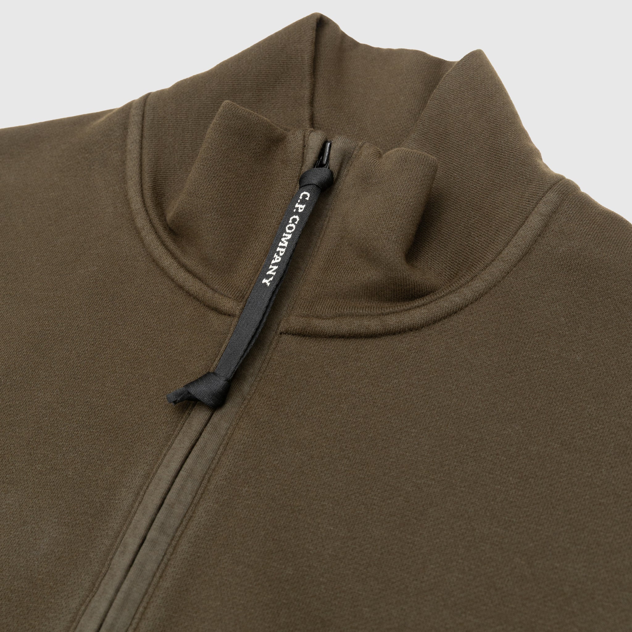BRUSHED AND EMERIZED DIAGONAL FLEECE HALF ZIP SWEATSHIRT