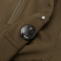 BRUSHED AND EMERIZED DIAGONAL FLEECE HALF ZIP SWEATSHIRT