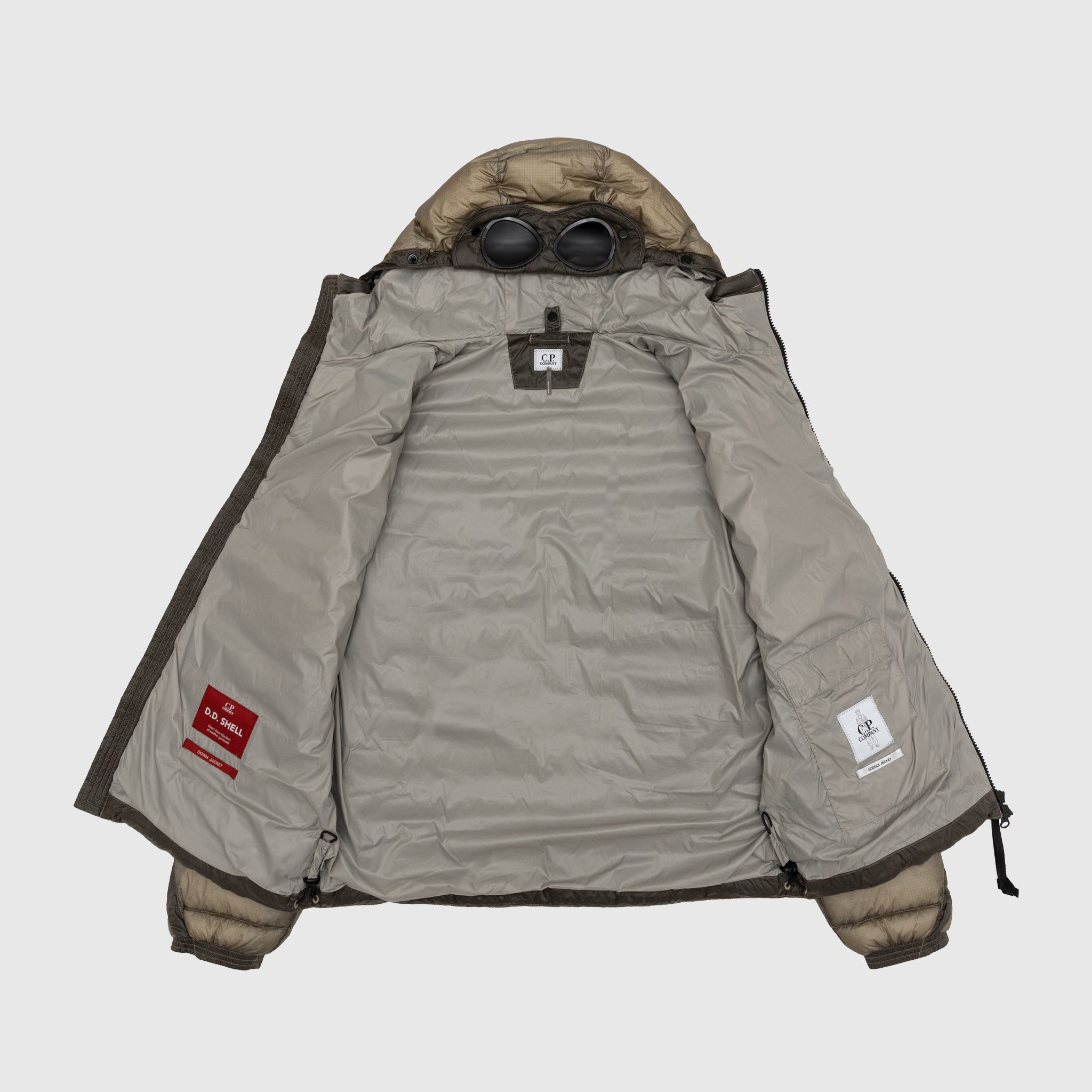 Cp company goggle jacket khaki best sale