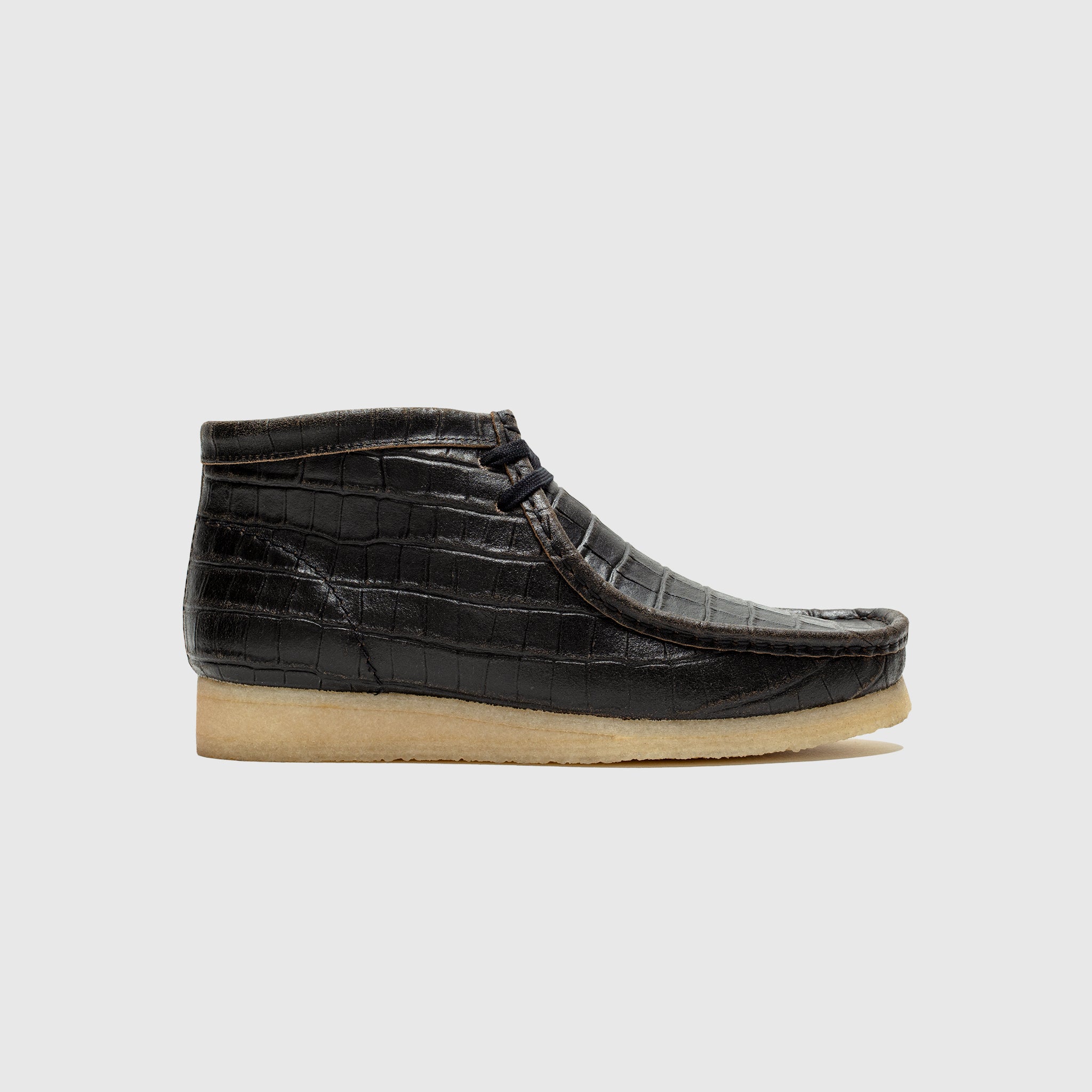 Clarks black wallabee boot on sale