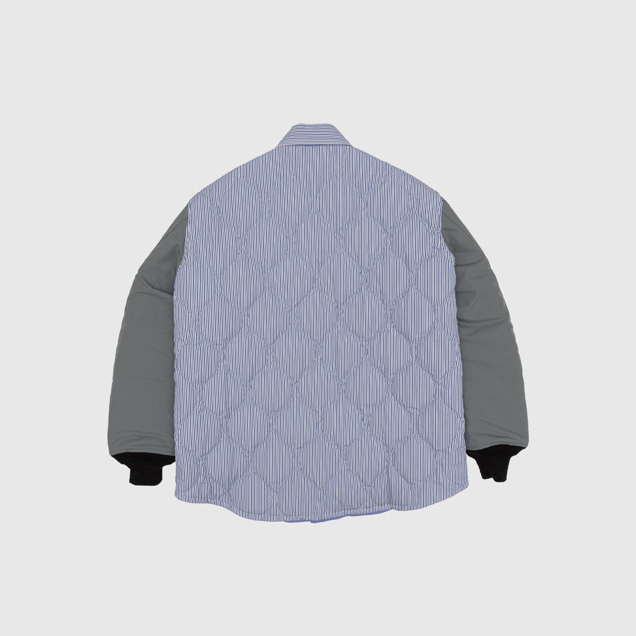 QUILTED POLYESTER RIPSTOP STRIPED SHIRT JACKET