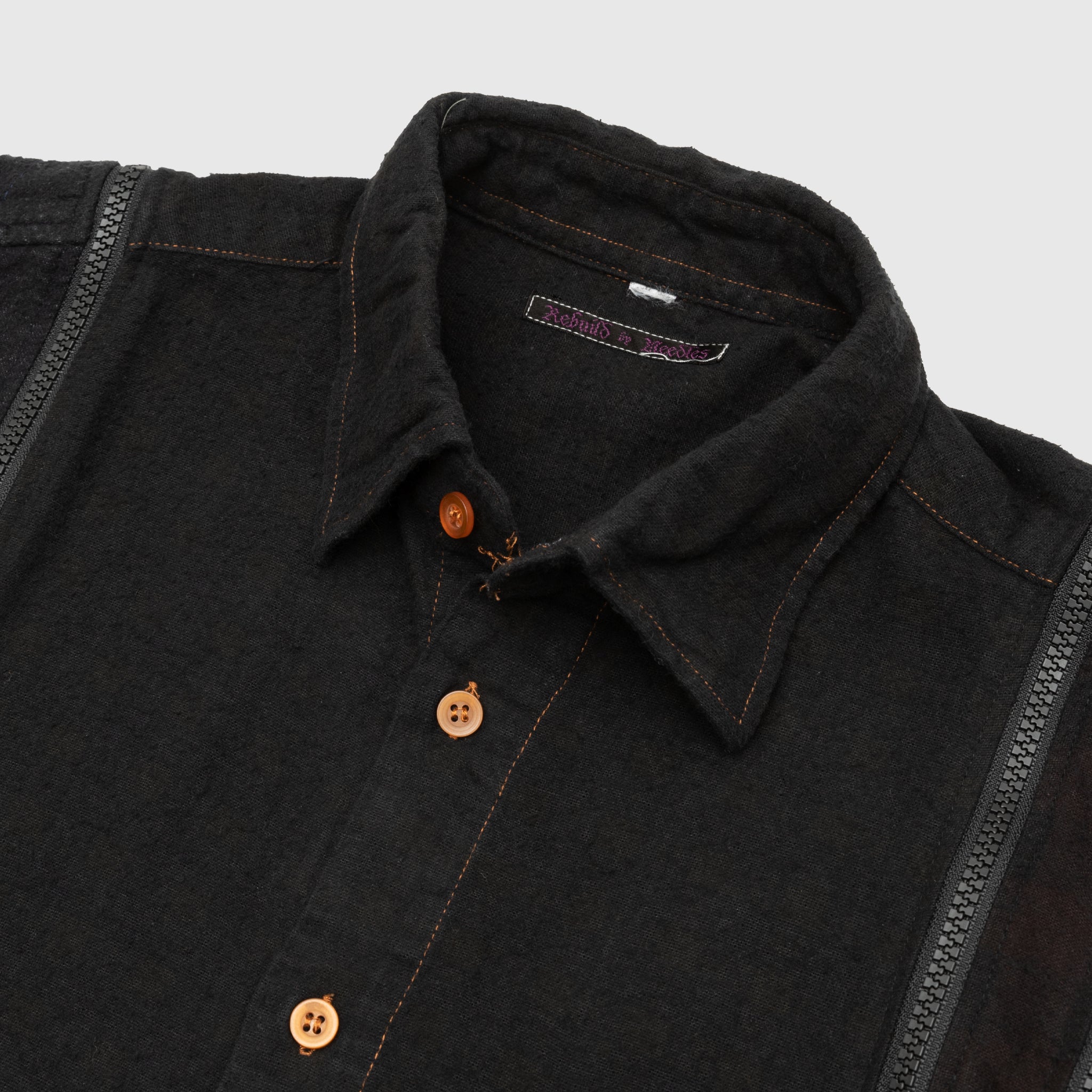 REBUILD BY NEEDLES 7 CUTS ZIPPED WIDE SHIRT