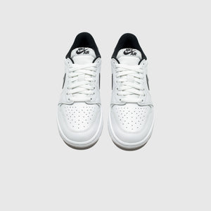 Jordan 1 white black swoosh best sale