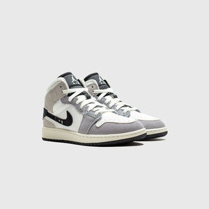 nike Mens Air Jordan 1 Mid Shoes, Cement Grey/White