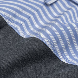 COTTON STRIPED ELBOW PATCH SHIRT