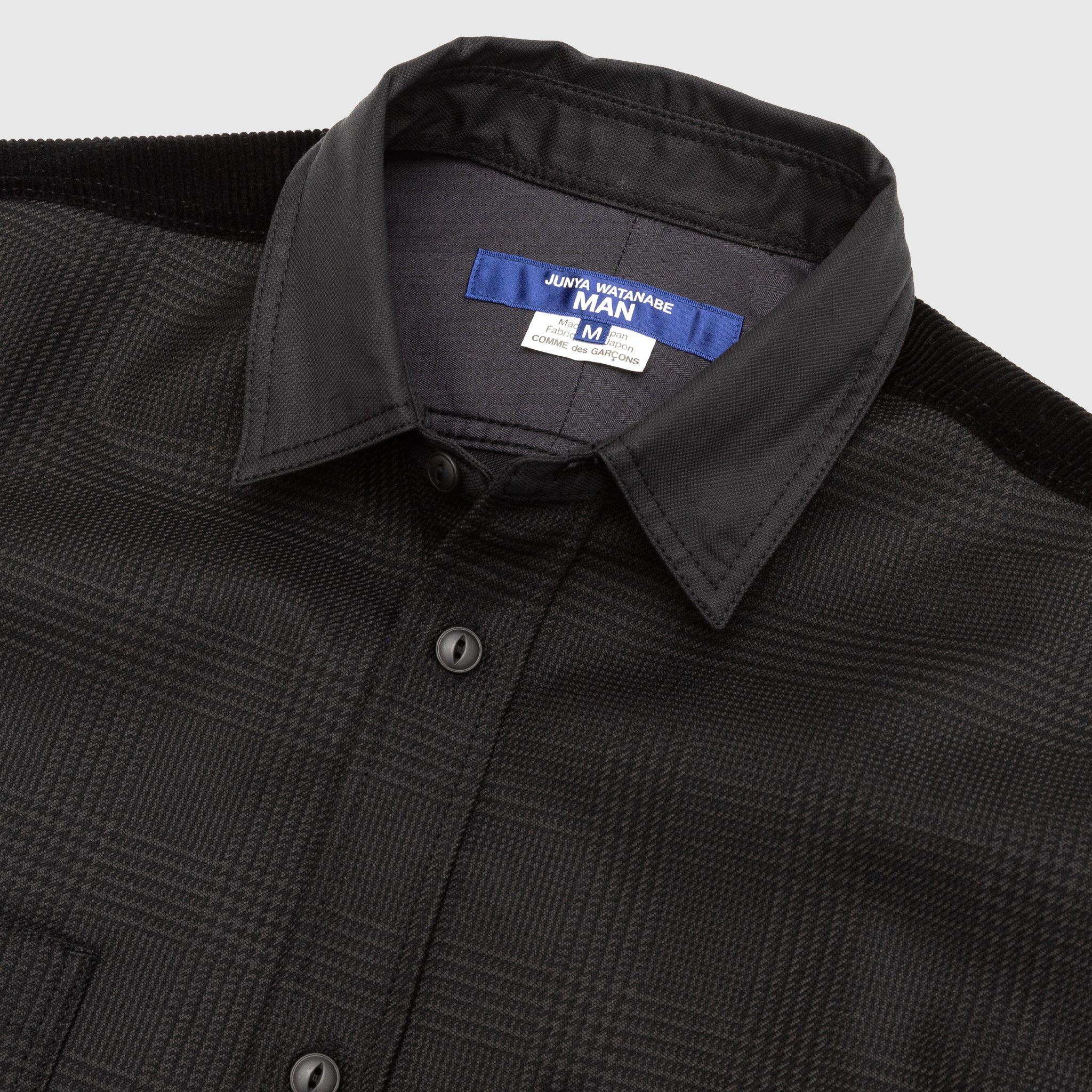 POLYESTER WOOL CHECK OX FORD SHIRT