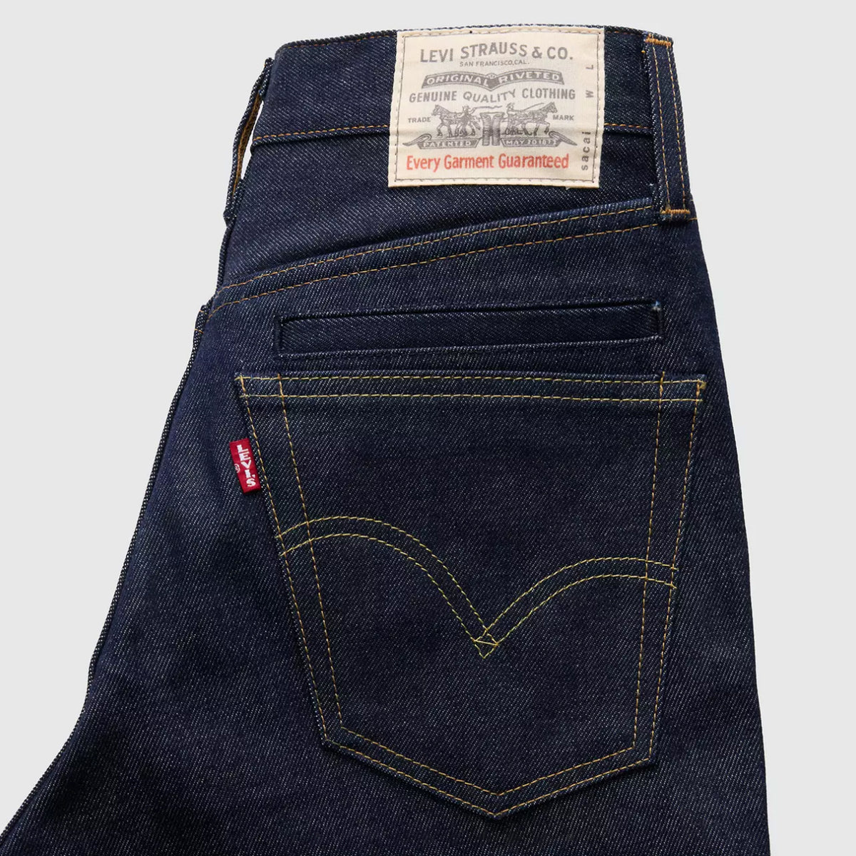 X SACAI BELTED FLARE JEAN