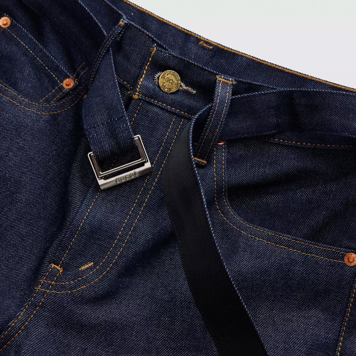 X SACAI BELTED FLARE JEAN