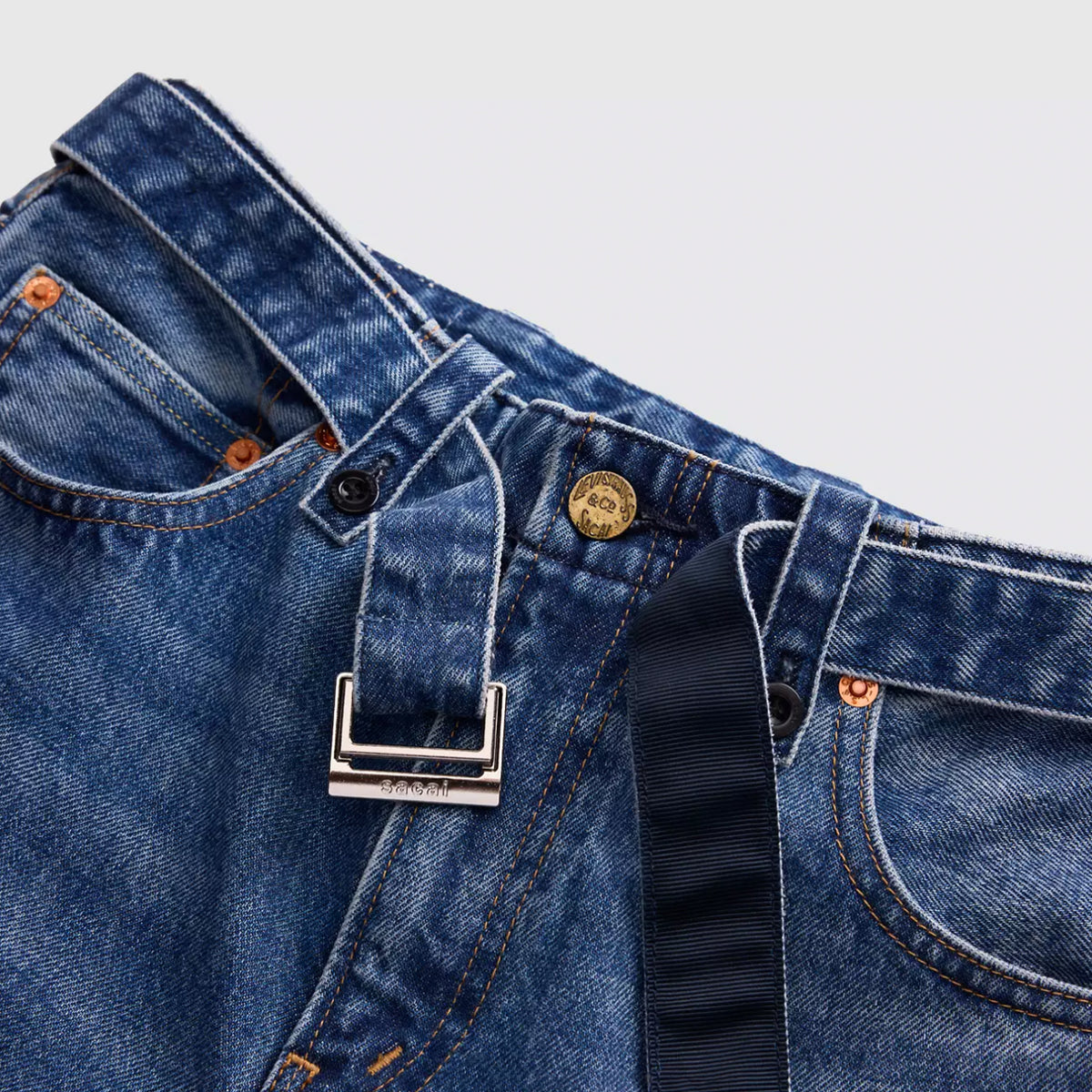 X SACAI BELTED WIDE JEAN