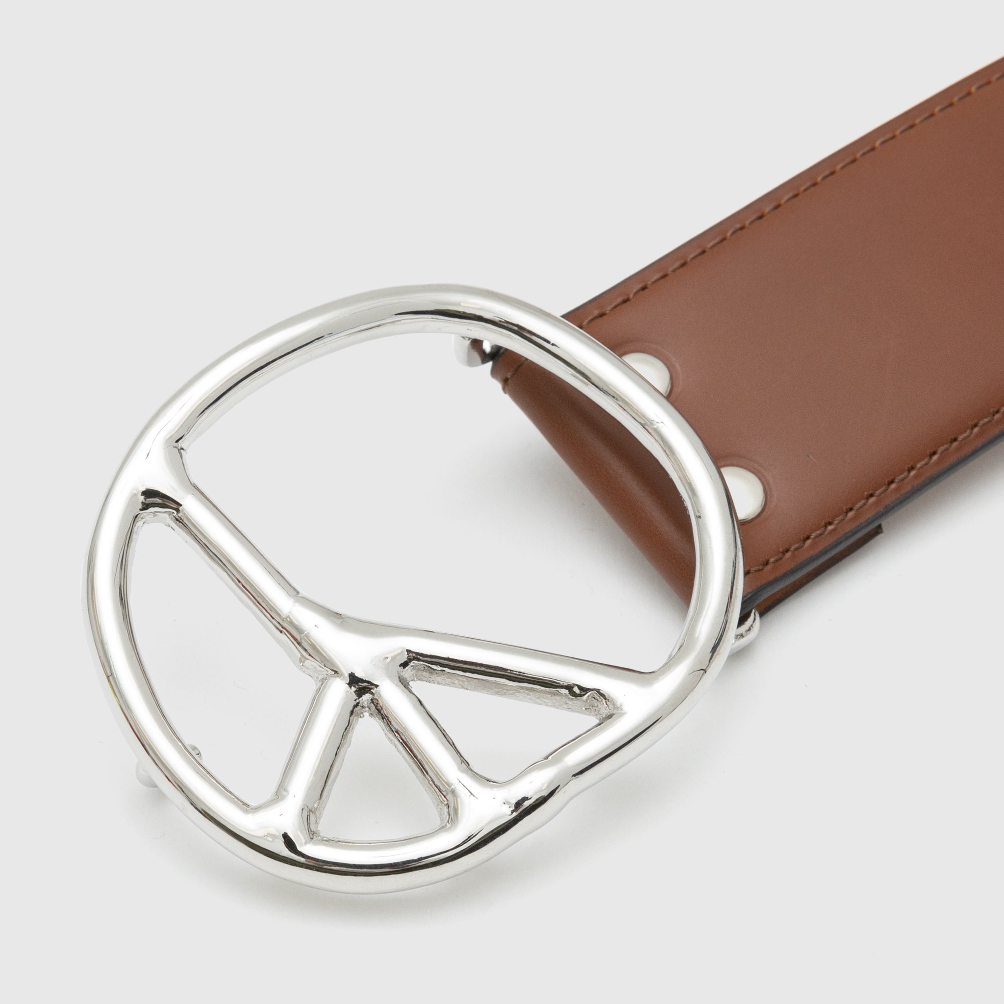 STEER LEATHER PEACE BUCKLE BELT