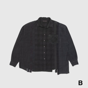 REBUILD BY NEEDLES 7 CUTS OVER DYE WIDE FLANNEL SHIRT