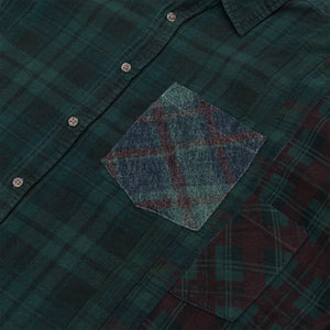 REBUILD BY NEEDLES 7 CUTS OVER DYE WIDE FLANNEL SHIRT