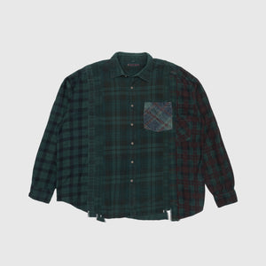 REBUILD BY NEEDLES 7 CUTS OVER DYE WIDE FLANNEL SHIRT