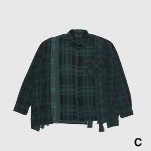 REBUILD BY NEEDLES 7 CUTS OVER DYE WIDE FLANNEL SHIRT