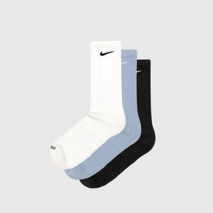 Nike White Everyday Lightweight Cotton Cushioned Crew Socks 3 Pack