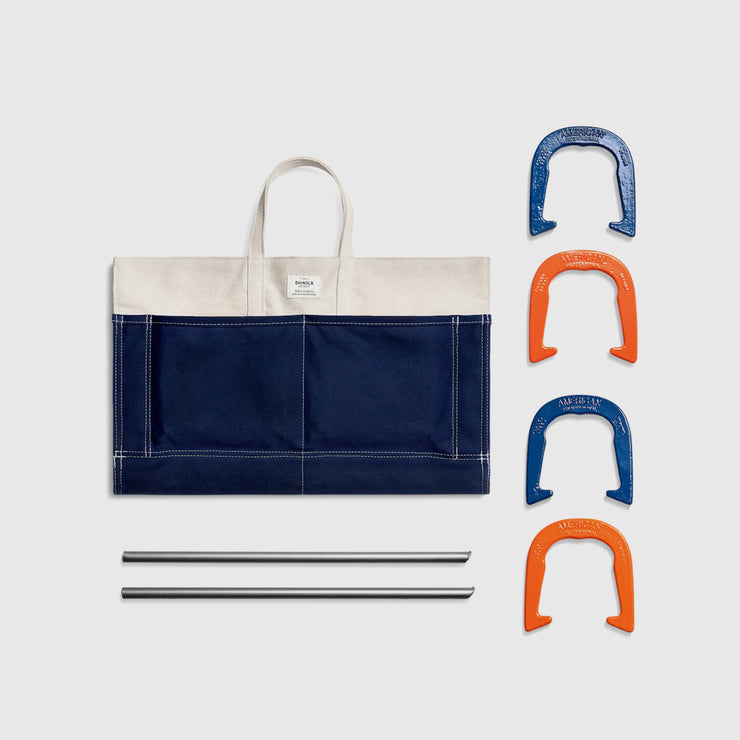 SHINOLA HORSESHOES IN CANVAS TOTE