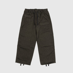 POLY HERRINGBONE STRING CUFF BALLOON PANT