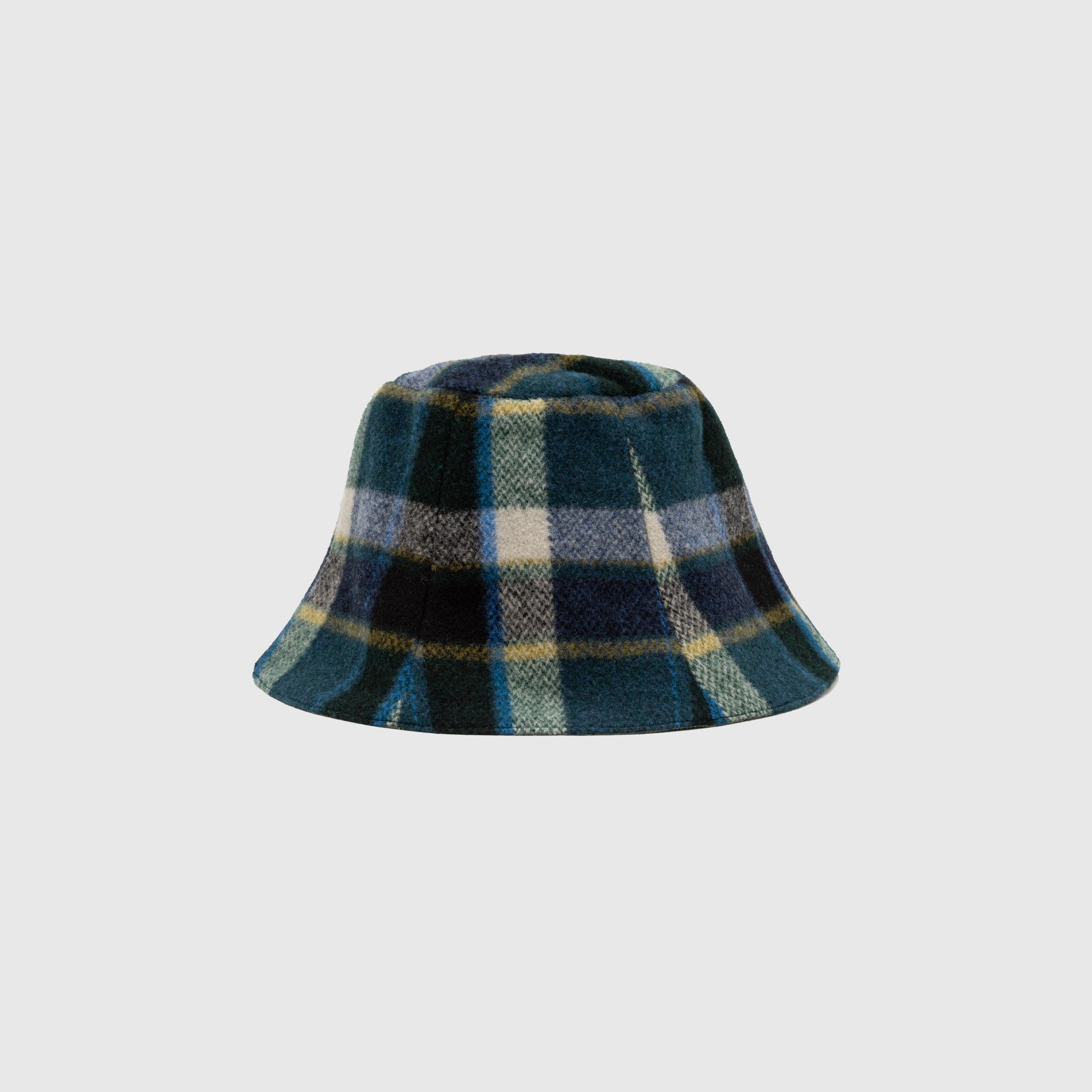 WOOL MELTON PLAID TULIP HAT