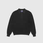 CABLE KNIT ZIP POLO