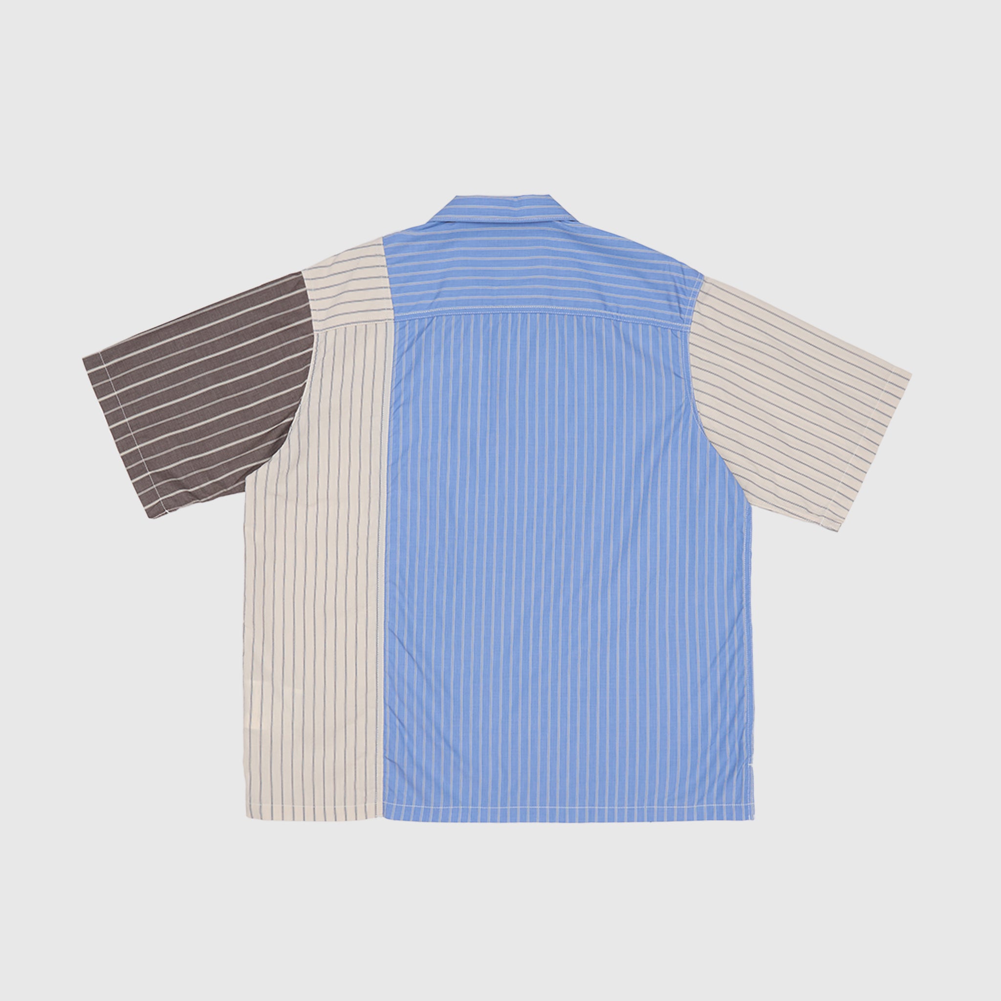 MEN'S COTTON OXFORD/LINEN STRIPED S/S SHIRT