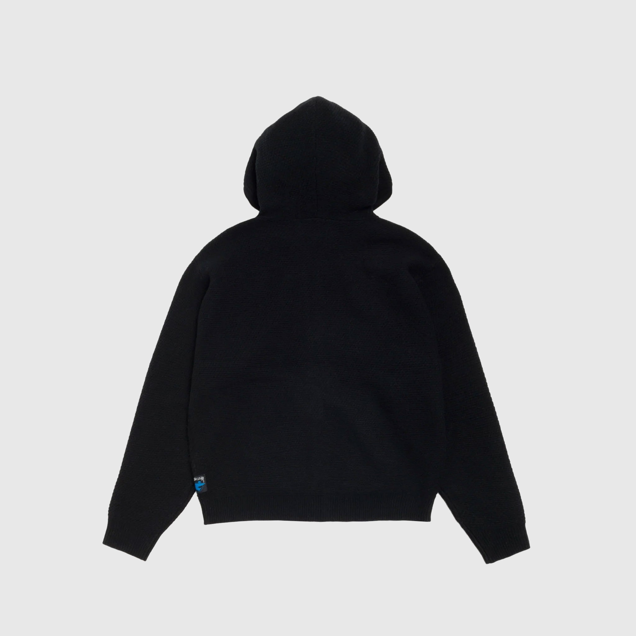 TEXTURED ZIP HOODED SWEATER