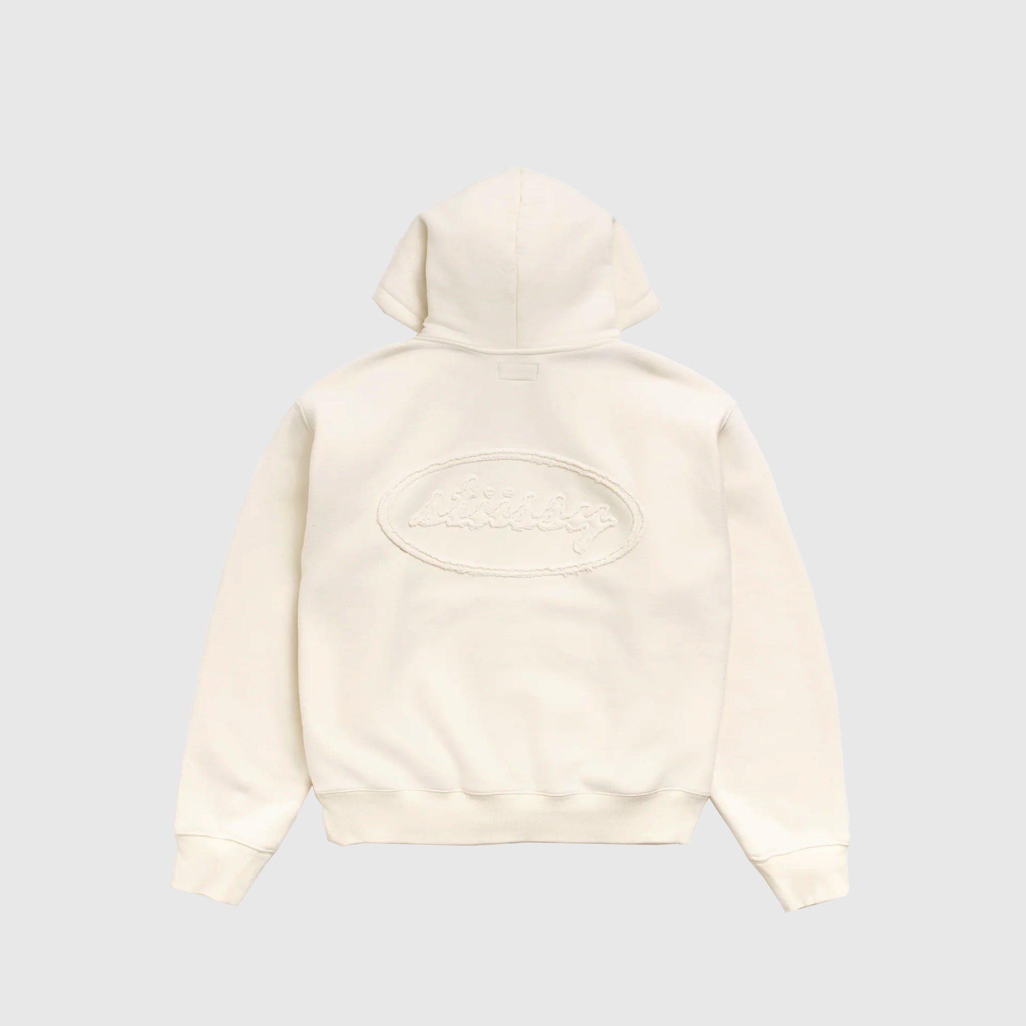 CURSIVE APPLIQUE ZIP HOODY