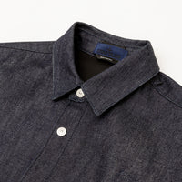 INDIGO DENIM-RAW OVERSHIRT