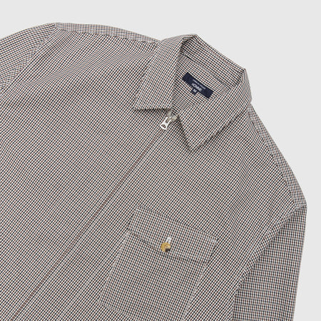 CHECKERED COTTON ZIP-UP SHIRT
