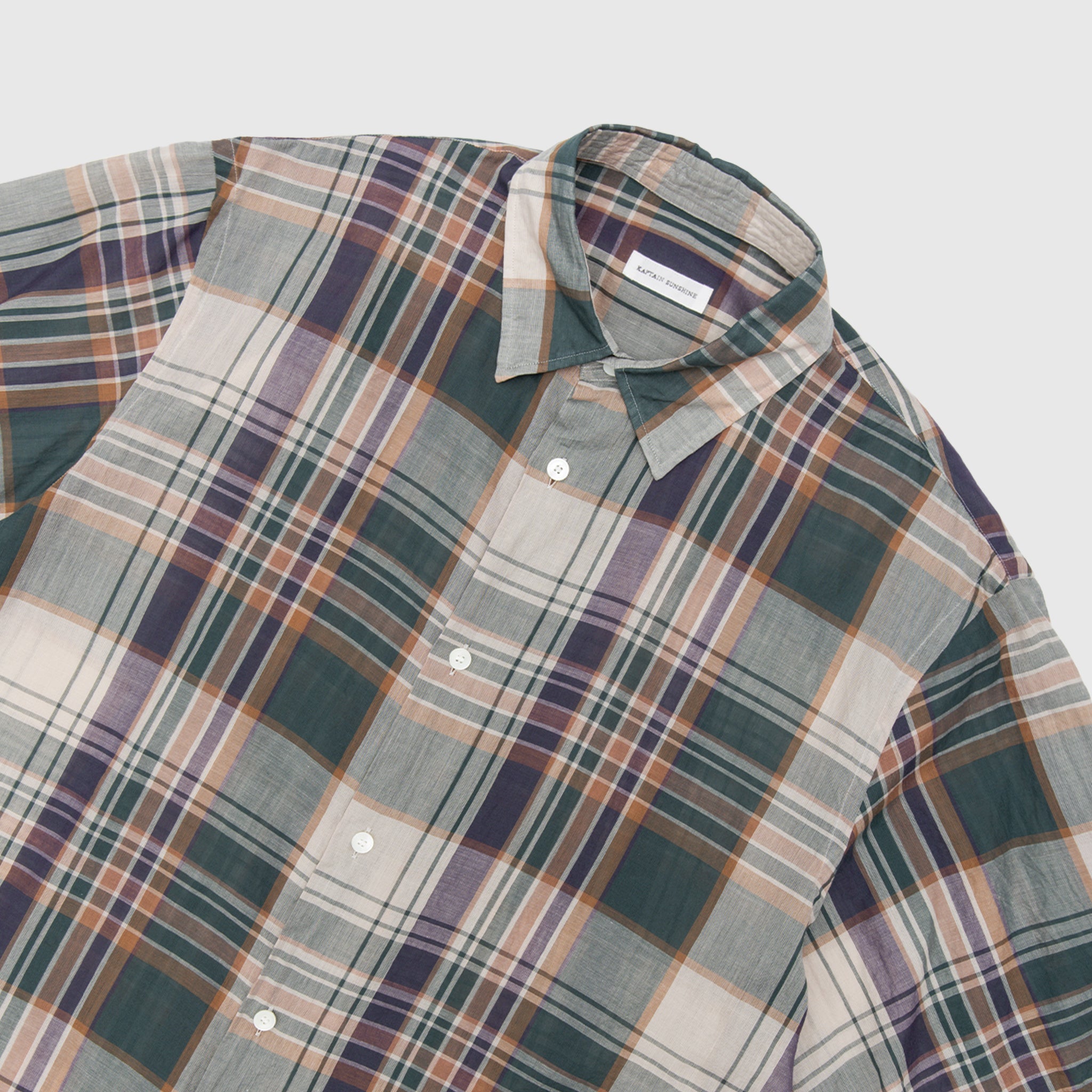GAUZE PLAID PLAIN S/S SHIRT