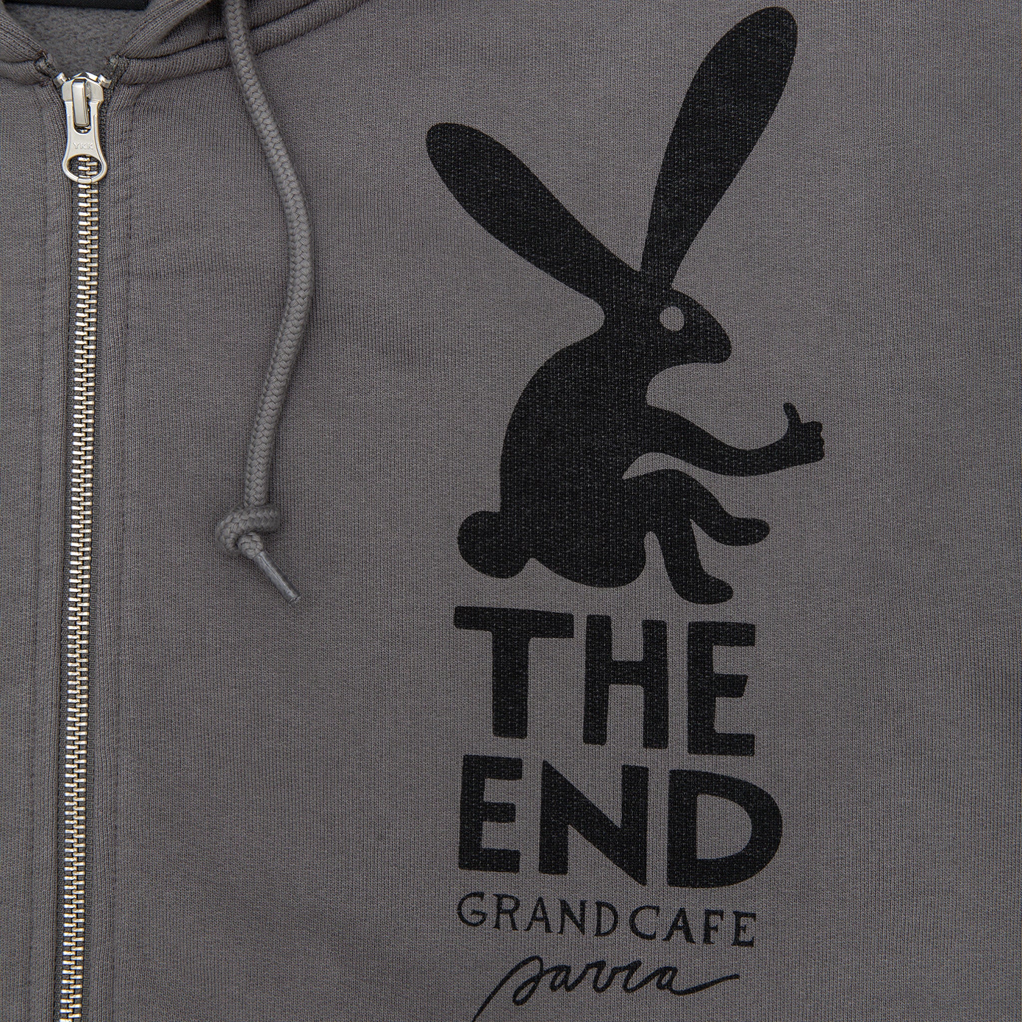 END THE BUNNY ZIP HOODED SWEATSHIRT