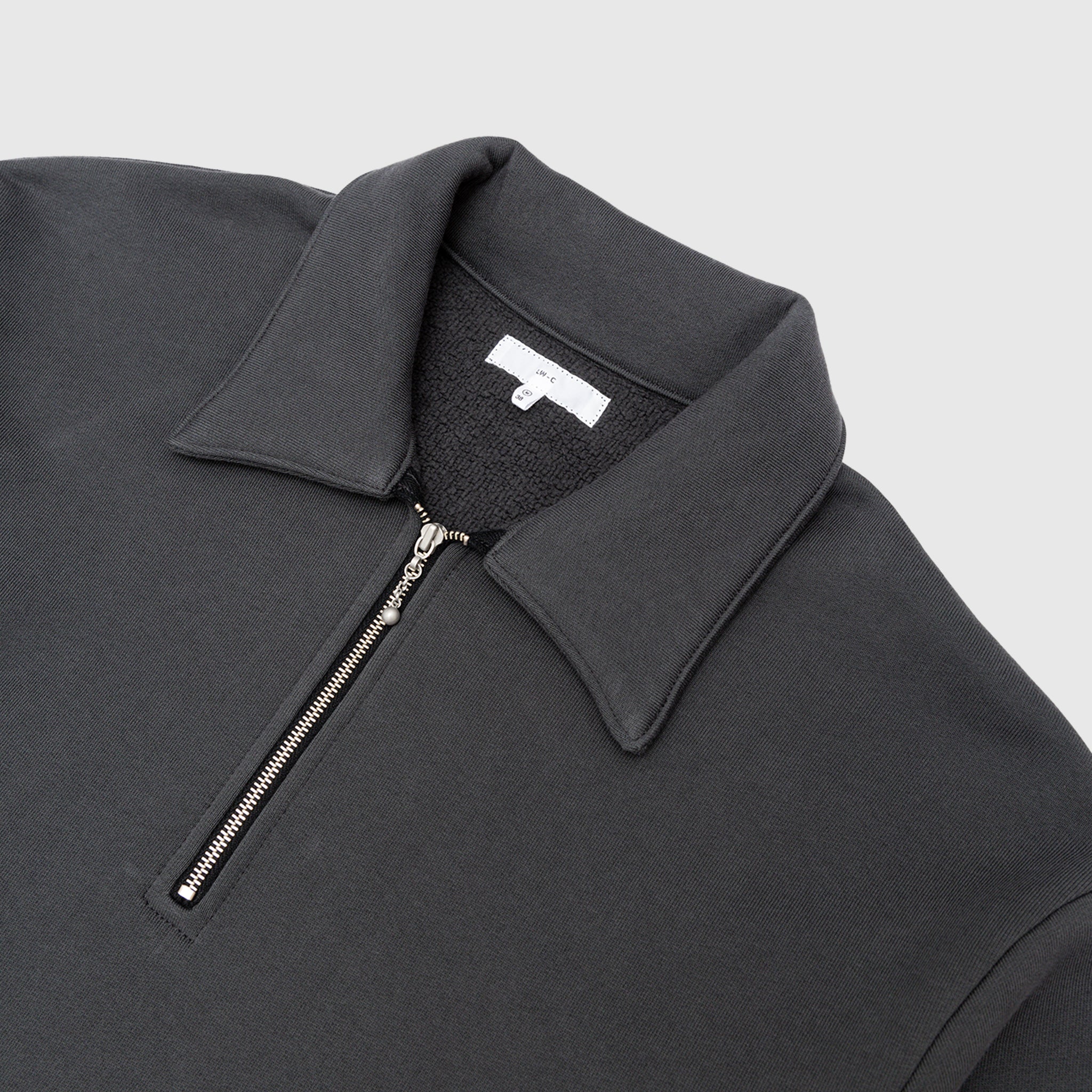 COTTON WOOL QUARTER ZIP SWEATSHIRT