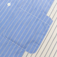 MEN'S COTTON OXFORD/LINEN STRIPED S/S SHIRT