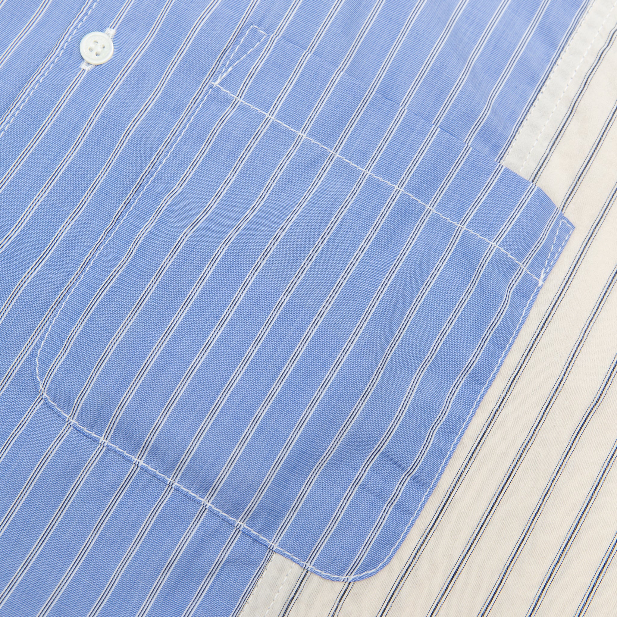 MEN'S COTTON OXFORD/LINEN STRIPED S/S SHIRT