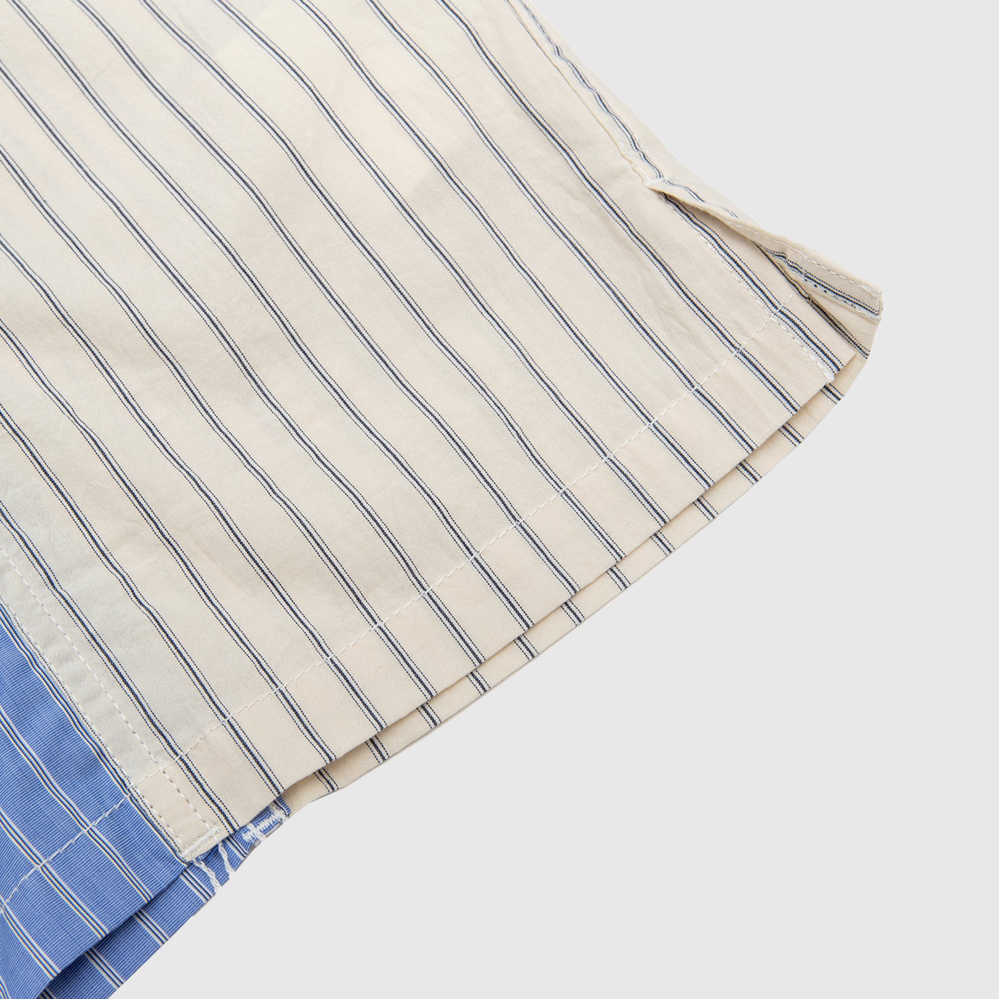 MEN'S COTTON OXFORD/LINEN STRIPED S/S SHIRT
