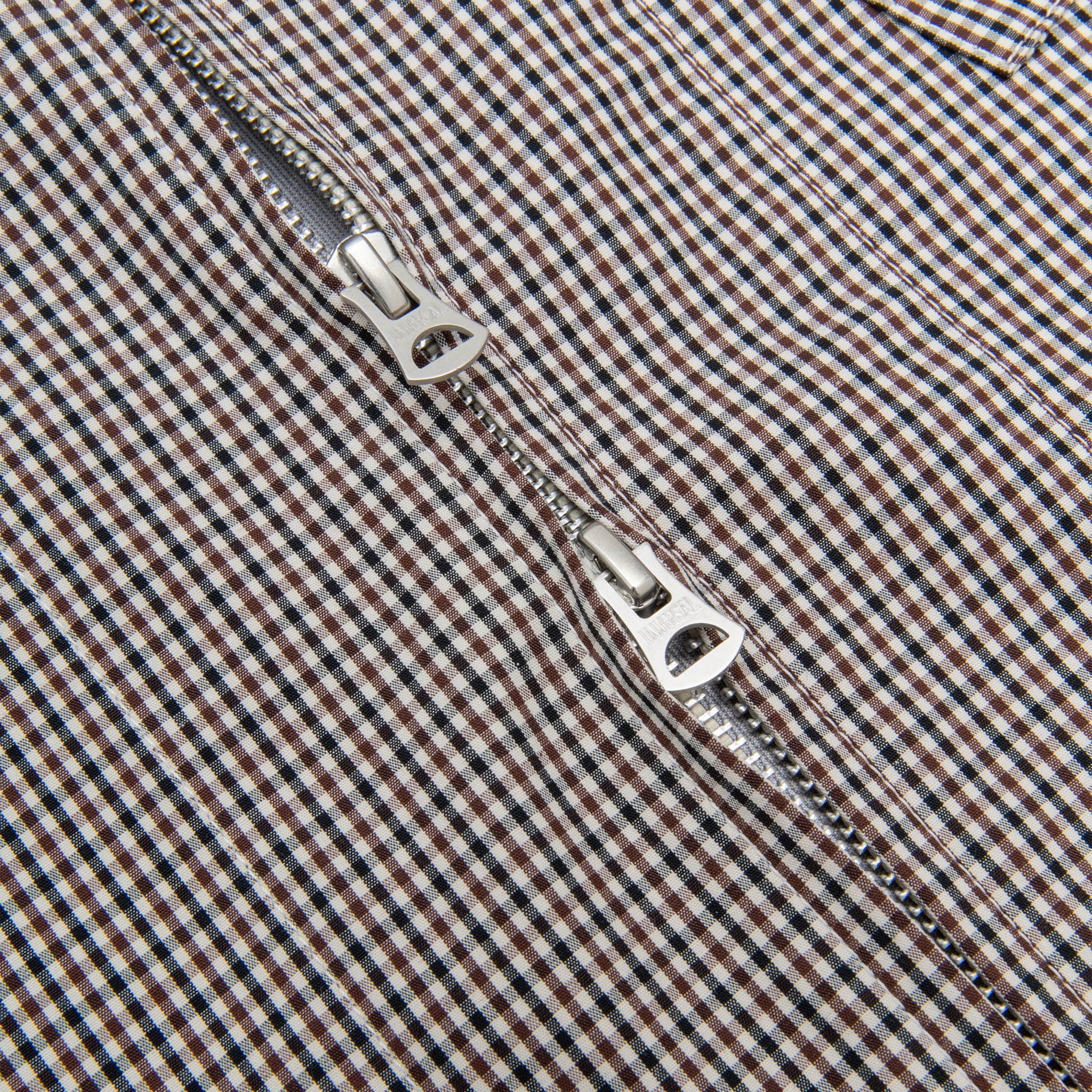 CHECKERED COTTON ZIP-UP SHIRT