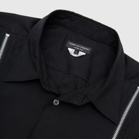 RUFFLED ZIP DETAILED BUTTON-UP SHIRT