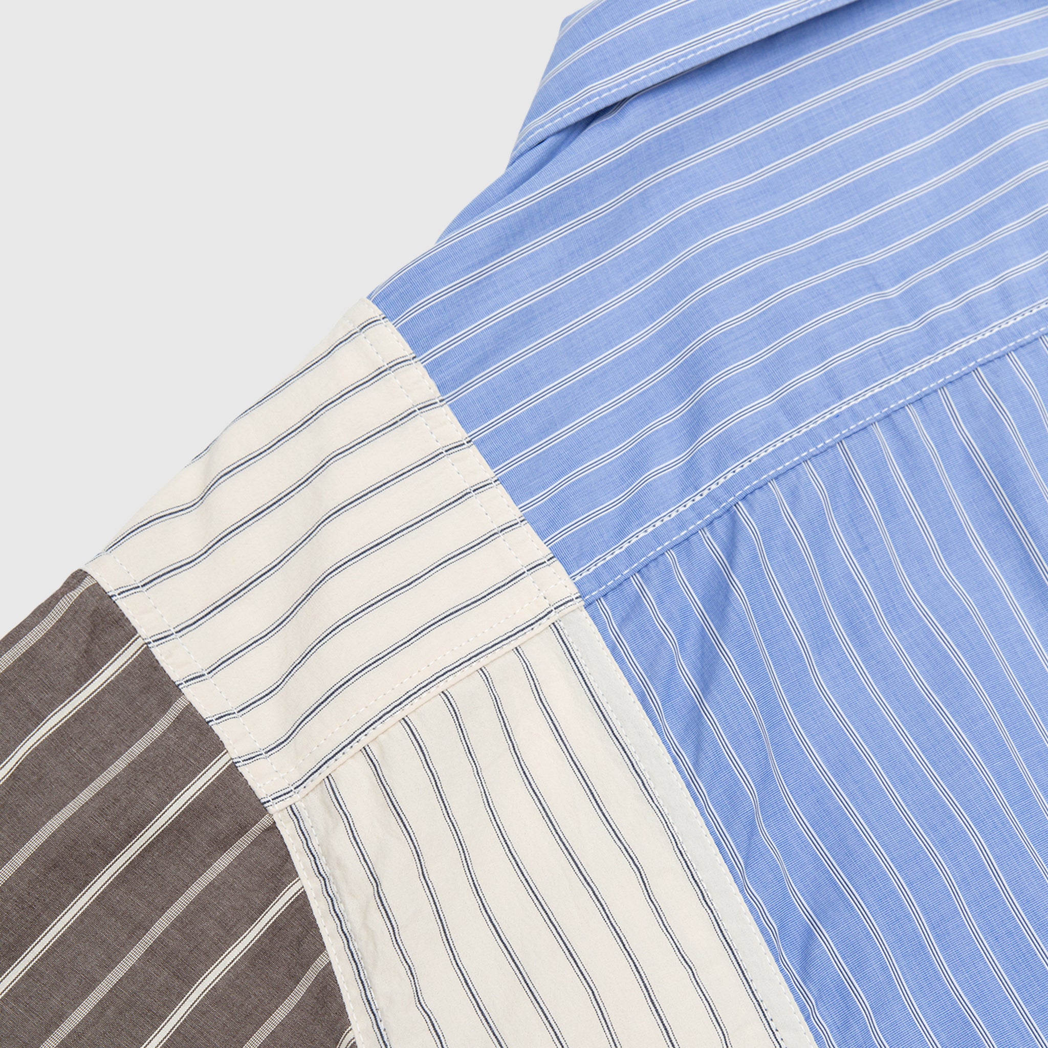 MEN'S COTTON OXFORD/LINEN STRIPED S/S SHIRT