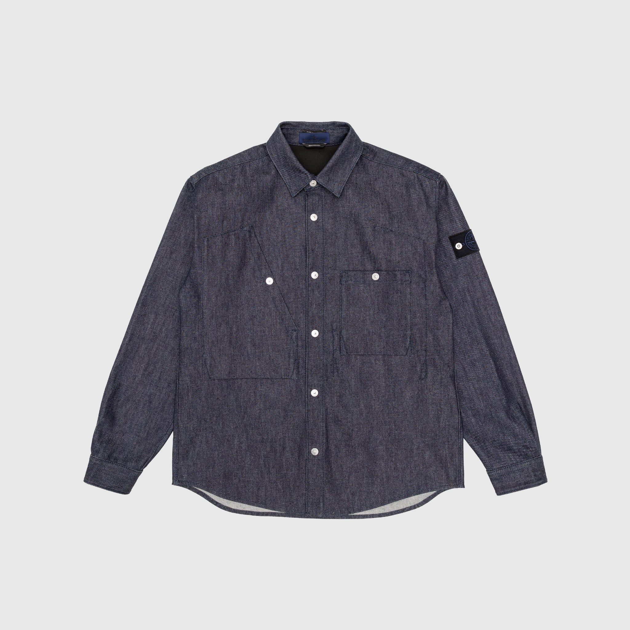 INDIGO DENIM-RAW OVERSHIRT