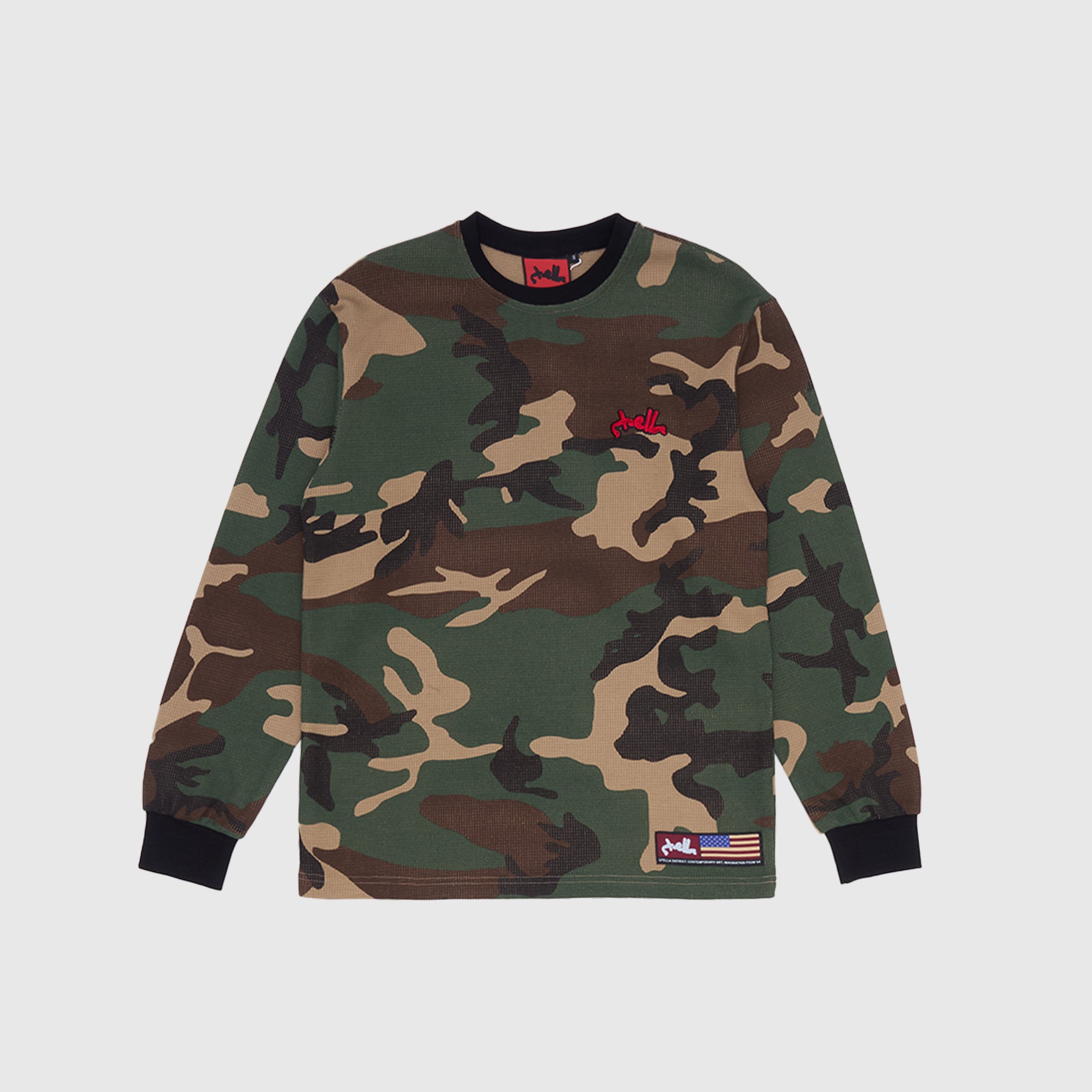 CARDINAL CAMO WAFFLE L/S KNIT