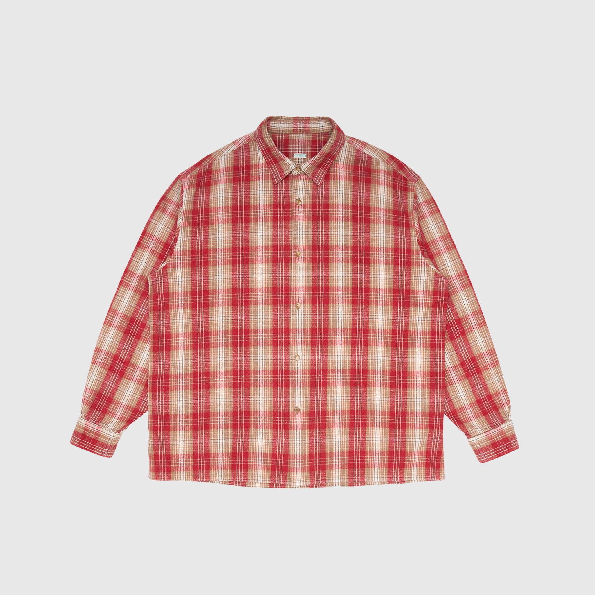 VINTAGE COTTON SILK NEP TWILL CHECK SHIRT